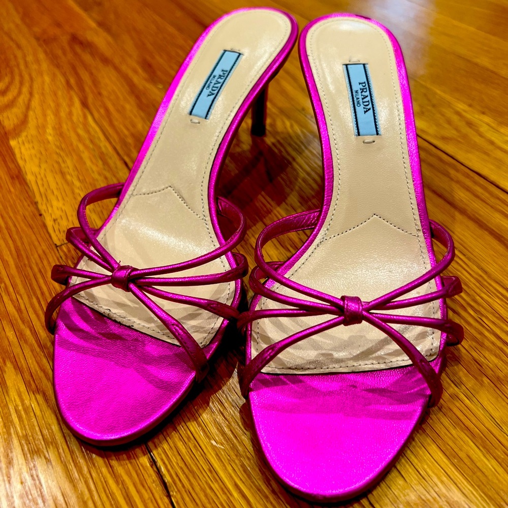 Prada strappy hot pink mule sandal - calzature Donna fuxia size 39
